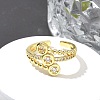 Brass Micro Pave Clear Cubic Zirconia Cuff Rings RJEW-M029-02G-4