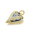 Brass Micro Pave Clear Cubic Zirconia Enamel Pendants KK-M297-15G-2