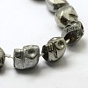 Electroplated Natural Pyrite Beads Strands G-N0258-M-04-3