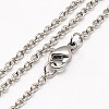Tarnish Resistant Trendy Unisex 304 Stainless Steel Cable Chain Necklaces X-NJEW-M057-A-01-1