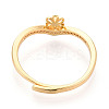 Flower Brass Micro Pave Cubic Zirconia Cup Peg Ring Settings KK-N274-30G-3