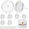 50Pcs Flat Round 304 Stainless Steel Stud Earring Settings STAS-BBC0005-84D-1