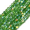 Electroplate Transparent Glass Beads Strands EGLA-K015-18Q-1