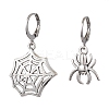 Halloween Spider Web & Spider Tibetan Style Alloy Dangle Earrings EJEW-JE05852-1-1