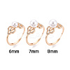 Heart Brass Micro Pave Clear Cubic Zirconia Adjustable Ring Settings KK-T076-49G-4