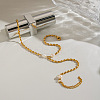 Natural Freshwater Pearl 304 Stainless Steel Rice Bead Hand Chain Ring Bracelets for Women PW2633-3