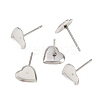 Tarnish Resistant Earring Cabochon Settings 304 Stainless Steel Ear Studs Blank Settings LS-X-STAS-Q170-12-2