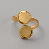 304 Stainless Steel Open Cuff Ring Components STAS-WH0027-57G-1