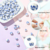 100Pcs 2 Styles Handmade Flower Printed Porcelain Ceramic Beads PORC-LT0001-11-3