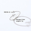 Fashionable Unisex Brass Micro Pave Clear Cubic Zirconia Open Cuff Rings VA2990-24-1