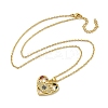 Brass Pave Colorful Cubic Zirconia Peach Heart Pendant Necklaces for Women LS-NJEW-Q346-04G-02-2