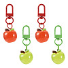4Pcs 2 Colors Resin Apple Pendant Decorations KEYC-TADJ0001-03-1