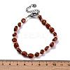 Natural Red Jasper Beaded Bracelets for Women G-P563-07P-10-5