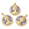 Rack Plating Brass Cubic Zirconia Pendants KK-K385-079G-1