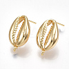 Brass Stud Earring Findings LS-X-KK-S350-056G-1