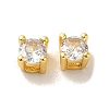 Brass with Single Clear Cubic Zirconia Beads KK-H461-09C-G-1