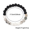 Natural White Jade & Synthetic Non-magnetic Hematite & Glass Round Beads Stretch for Men Women  BP7184-4