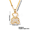 Brass Full Crystal Rhinestone Cute Delicate Bear Pendant Dapped Chain Necklaces for Women SV1086-2-1