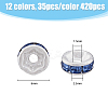 420Pcs 12 Colors Zinc Alloy Rhinestone Spacer Beads FIND-HY0001-83-2