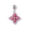 Dyed Synthetic Imperial Jasper & Glass Seed Beaded Star European Dangle Charms PALLOY-MZ00693-02-1