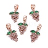 Brass Micro Pave Cubic Zirconia European Dangle Charms ZIRC-F074-05RG-1