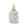 Brass Micro Pave Clear Cubic Zirconia Pendants KK-B099-01P-E-1