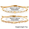 2Pcs Brass & Glass Beads Braided Bead Bracelets for Women IU7406-2-5