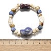 Handmade Porcelain Beads & Synthetic Howlite Beads Stretch Bracelets for Women LS-BJEW-D307-01C-3