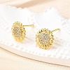 Brass Micro Pave Clear Cubic Zirconia Stud Earrings EJEW-G433-03G-1