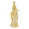 Rack Plating Brass Micro Pave Cubic Zirconia Pendants KK-Z063-09G-02-1