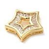 Rack Plating Brass Micro Pave Cubic Zirconia Silde Charms LS-KK-C047-07G-2