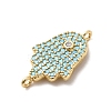 Religion Brass Micro Pave Cubic Zirconia Connector Charms KK-H529-01A-G01-2