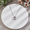 1pc Brass Chain with Alloy Letter Pendants Necklaces NJEW-LP0001-41G-P-3