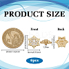 6Pcs 1-Hole Brass Pave Clear Cubic Zirconia Buttons BUTT-FG0001-54G-2