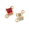 Brass Pave Glass Connector Charms FIND-XCP0003-38-2