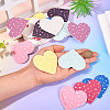 16Pcs 8 Colors PU Imitation Leather Heart Bookmarks AJEW-TA0002-61-7
