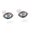 Brass Micro Pave Cubic Zirconia Stud Earrings ZIRC-I044-19A-1