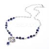 Natural Sodalite Pendant Necklaces NJEW-P191-B06-1