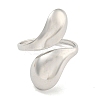 Non-Tarnish Teardrop 304 Stainless Steel Open Cuff Finger Rings for Women RJEW-P114-03P-2