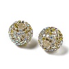 Sparkle Glass Rhinestone Round Beads OACR-S048-01B-1