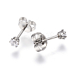Gifts for Boyfriend Valentines Day Cubic Zirconia Ear Studs EJEW-H072-01-2