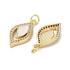 Brass Micro Pave Cubic Zirconia Pendants KK-B083-06G-2