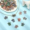 60Pcs 10 Colors Printed Alloy Connector Charms ENAM-CJ0005-63-6
