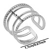 Minimalist Hollow 304 Stainless Steel Cuff Rings IP0850-1-1