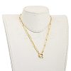 Brass Paperclip Chain Necklaces NJEW-JN03066-01-4