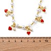 Brass Micro Pave Clear Cubic Zirconia Beaded Necklaces NJEW-Z059-04G-02-4