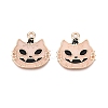 Halloween Theme Rack Plating Luminous Alloy Enamel Pendants ENAM-N056-239G-3