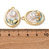 Light Gold Tone Alloy Enamel Pendants ENAM-B028-30KCG-02-3