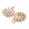 Rack Plating Brass Clear Cubic Zirconia Pendants KK-B078-01G14-2