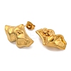 Leaf Ion Plating(IP) 304 Stainless Steel Stud Earrings EJEW-H013-32G-2